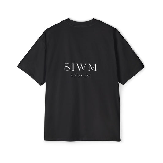 SIWM Minimal Logo Tee — Men’s Oversized Black T‑Shirt